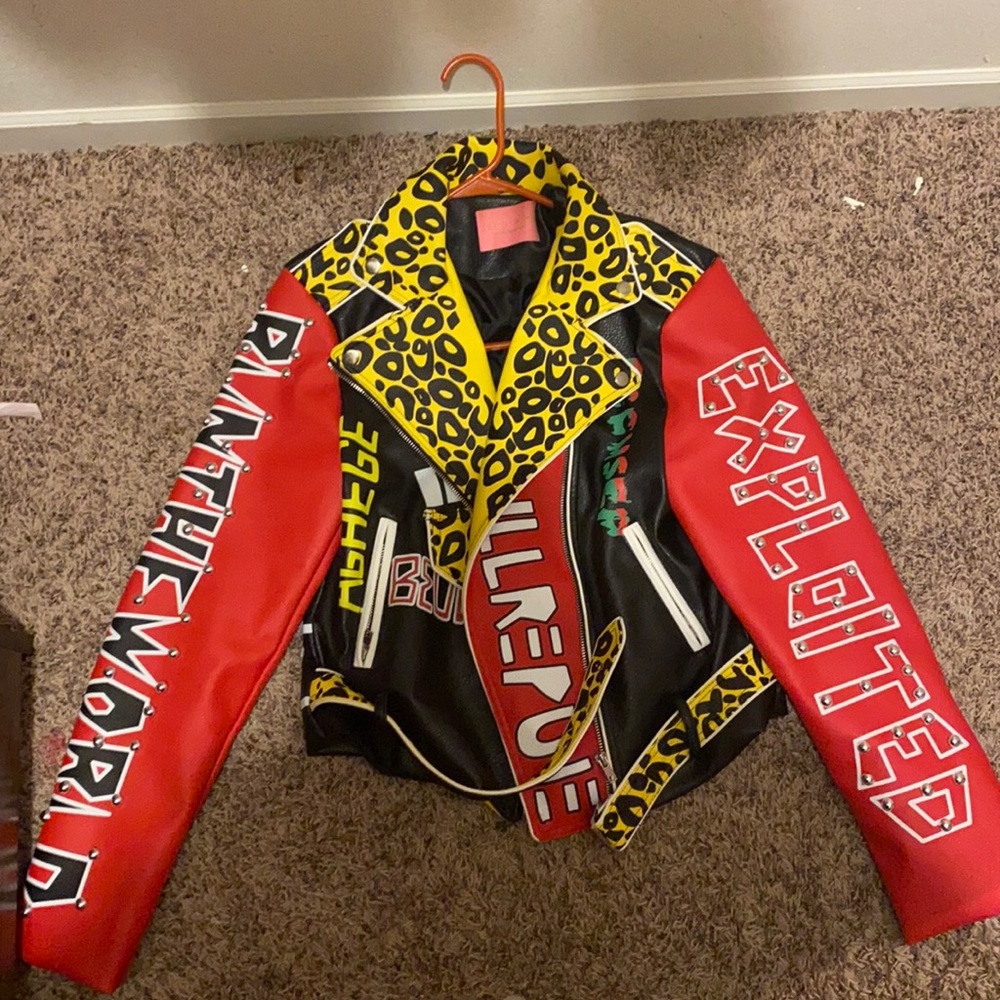Multicolor leather jacket